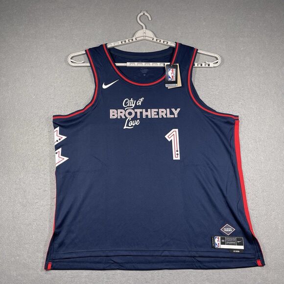 Philadelphia 76ers Jersey 3XL Blue #1 James Harden Nike City